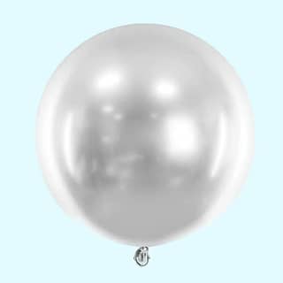 grote ronde zilveren ballon van latex