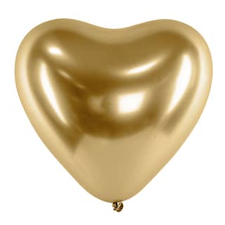 Ballonnen Glossy Goud Hart - 5 stuks