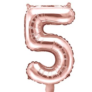 Folieballon Cijfer 5 (35 cm) - Rosé Goud