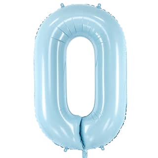 Folieballon Cijfer 0 (86 cm) - Lichtblauw