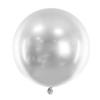 Reuzeballon Glossy Zilver - 60 cm