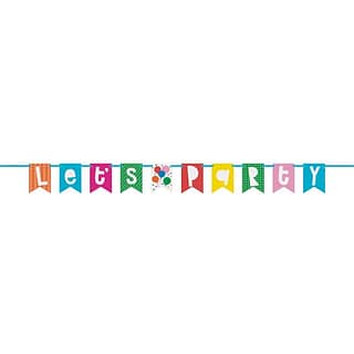Letterbanner ‘Let's Party' Multicolor - 180 cm