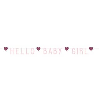 Letterbanner ‘Hello Baby Boy’ Roze - 1 meter
