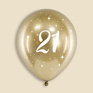 Gouden ballonnen voor een 21ste verjaardag