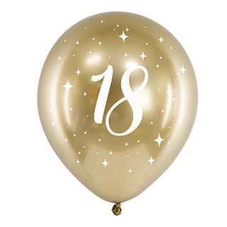 Ballonnen '18' Goud - 6 stuks