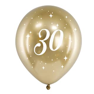 Ballonnen '30' Goud - 6 stuks