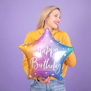 Folieballon Ster Happy Birthday Multicolor