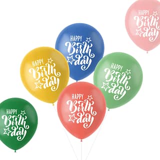 Ballonnen Set Retro Happy Birthday - 6 stuks