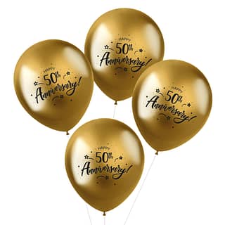 Ballonnen Set Shimmer 50th Anniversary - 4 stuks