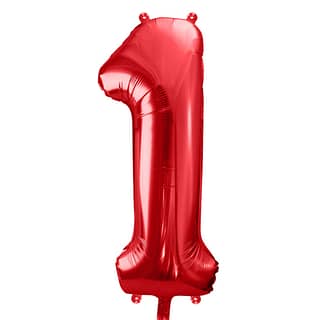 Folieballon cijfer 1 in de kleur rood