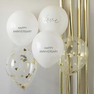 Ballonnen Happy Anniversary - 5 stuks