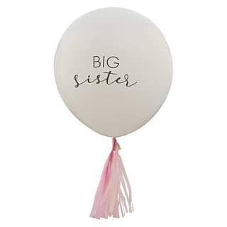 Grote Ballon met big sister en roze tassel eronder