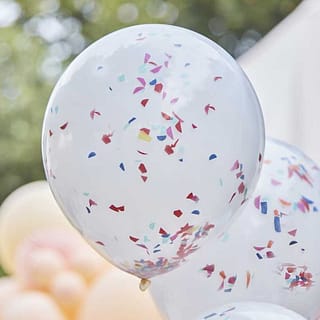 dubbellaagse ballon met confetti ertussen