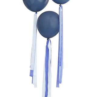 Ballon Staarten met blauwe streamers