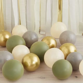 Ballonnen Set Mini in de kleuren Olijf & Goud
