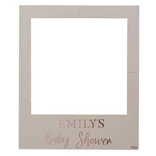 Roze Photo Booth Frame met de tekst emilys baby shower