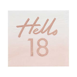Roze Servetten met de tekst Hello 18