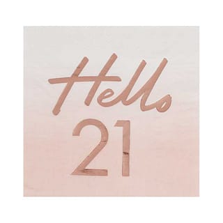 Roze Servetten met de tekst Hello 21