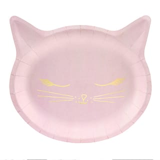 roze bordje in de vorm van een kat