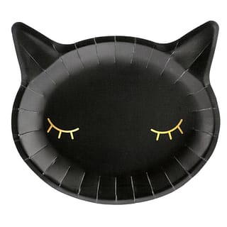zwart bordje in de vorm van een kat