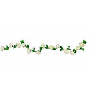Groene bladslinger met witte rozen