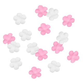 Kleine witte en roze hartjes