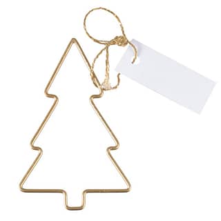 Gouden tafelkaartje in de vorm van een kerstboom
