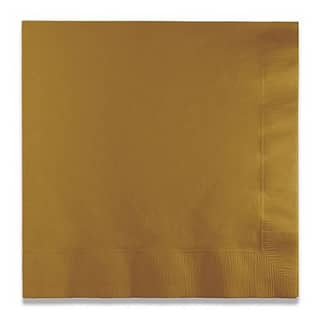 Gouden servetten met een ribbelrandje op een witte achtergrond