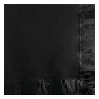 Zwarte servetten met een ribbelrandje op een witte achtergrond