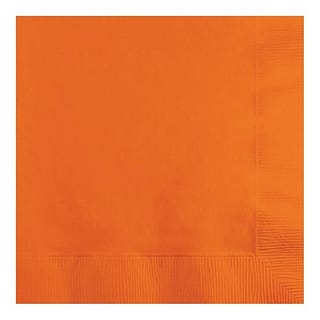 Oranje servetten met ribbelrandje
