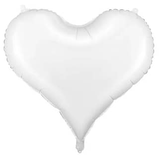 Hartvormige folieballon in het wit