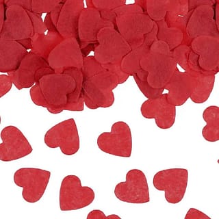 Rode hartvormige confetti