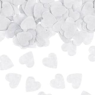 Witte hartvormige confetti