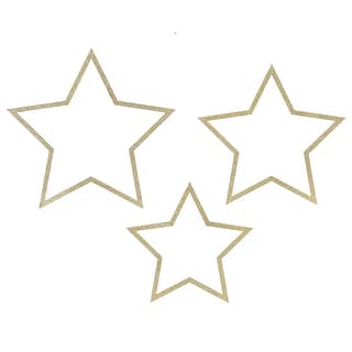 Drie gouden sterren met glitters