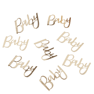 confetti in de vorm van het woord baby