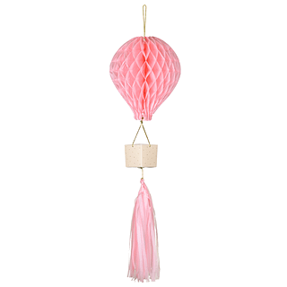 roze honeycomb luchtballon kinderkamer versiering