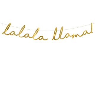 Gouden slinger met de tekst lalala llama!