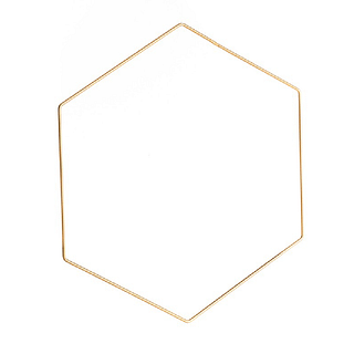 Gouden hanger van metaal in de vorm van een hexagon