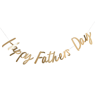 Gouden letterslinger met de tekst happy fathers day