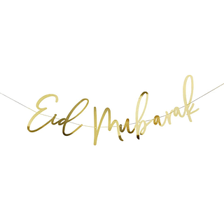 Gouden slinger met de tekst Eid Mubarak