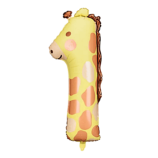 ballon cijfer 1 met giraffe print