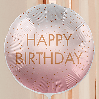 ballon happy birthday rose goud met ombre effect