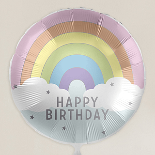 folieballon regenboog en wolken happy birthday