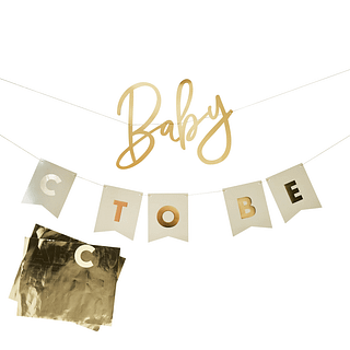gouden slinger baby to be personaliseerbaar met gouden stickervellen