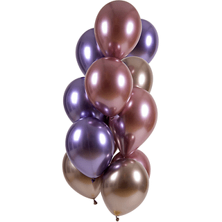 chrome ballonnen in het paars, roze en goud