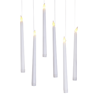 Zwevende, witte kaarsen met LED verlichting