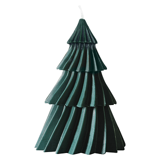 Kaars in de vorm van een donkergroene kerstboom