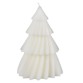 Kaars in de vorm van een witte kerstboom