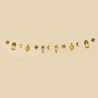 Gouden slinger met halve maan en sterren voor ramadan