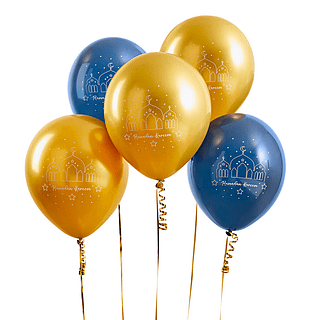 Gouden en blauwe ballonnen voor ramadan